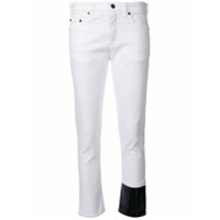 Nº21 Calça jeans cropped com detalhe de patch - Branco