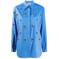 Nº21 Camisa com aplicação de cristais - Azul