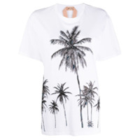Nº21 Camiseta com bordado de palmeira - Branco