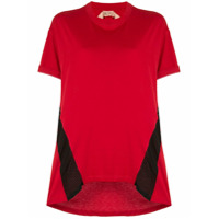 Nº21 Camiseta com recorte de mesh - Vermelho