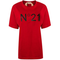 Nº21 Camiseta decote careca com estampa de logo - Vermelho