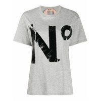 Nº21 Camiseta oversized com estampa de logo - Cinza
