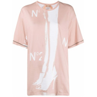 Nº21 Camiseta oversized com estampa gráfica - Neutro