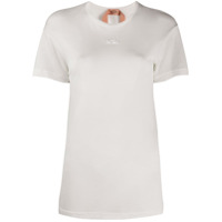 Nº21 Camiseta translúcida com detalhe de logo - Branco