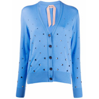 Nº21 Cardigan com aplicação de cristais - Azul