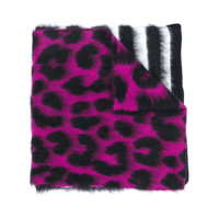 Nº21 Echarpe com estampa de leopardo e listras - Rosa