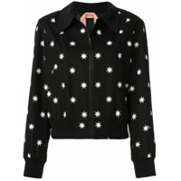 Nº21 Jaqueta bomber com estampa de estrela - Preto