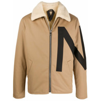 Nº21 Jaqueta com zíper e estampa de logo - Neutro