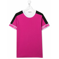 Nº21 Kids Camisa color block com logo - Rosa