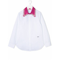 Nº21 Kids Camisa com aplicação de cristais - Branco