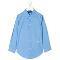 Nº21 Kids Camisa mangas longas com logo - Azul