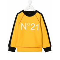 Nº21 Kids color-block logo sweatshirt - Amarelo