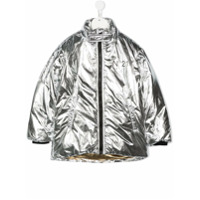 Nº21 Kids Jaqueta matelassê com estampa de logo - Prateado
