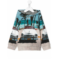 Nº21 Kids Moletom com capuz e estampa de carro - Cinza