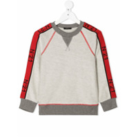 Nº21 Kids Moletom com logo e listras - Branco