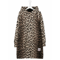 Nº21 Kids TEEN leopard-print hoodie dress - Marrom