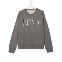 Nº21 Kids TEEN metallic logo print sweatshirt - Cinza