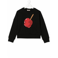 Nº21 Kids toffee apple applique sweater - Preto