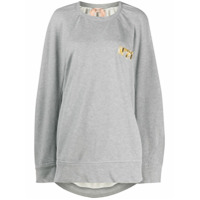 Nº21 Moletom oversized com logo dourado - Cinza