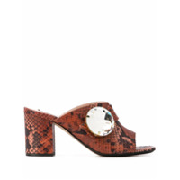 Nº21 Mule com estampa pele de cobra e salto 85mm - Marrom