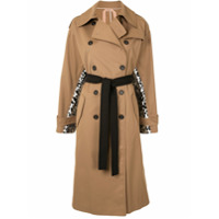 Nº21 Trench coat com recorte estampado - Marrom