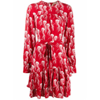 Nº21 Vestido envelope com estampa de água-viva - Vermelho