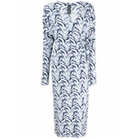 Norma Kamali Vestido envelope chevron com estampa de zebra - Azul