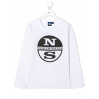 North Sails Kids Camiseta mangas longas com estampa de logo - Branco