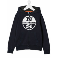 North Sails Kids Moletom com capuz e estampa de logo - Azul