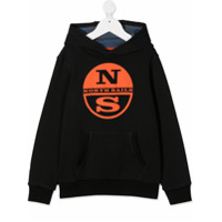 North Sails Kids Moletom com capuz e estampa de logo - Preto