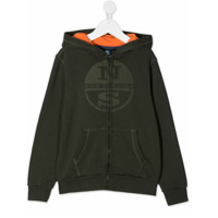 North Sails Kids Moletom com capuz e estampa de logo - Verde