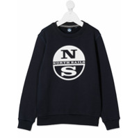 North Sails Kids Suéter mangas longas com estampa de logo - Azul