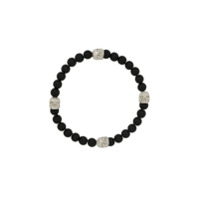 Northskull Pulseira Quatro mini com pingente de caveira - Preto