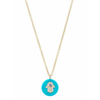 Noush Colar Co-exist de ouro 14k com diamante e turquesa - Dourado