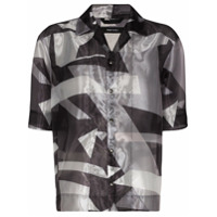 NULABEL Camisa translúcida com estampa gráfica - Cinza