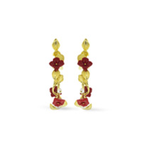 Of Rare Origin Par de brincos de argolas em ouro 18k - Vermelho