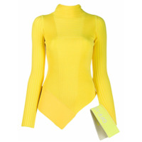Off-White Blusa assimétrica de tricô - Amarelo