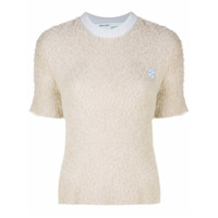Off-White Blusa de tricô com patch de logo - Neutro