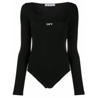 Off-White Body canelado com estampa de logo - Preto