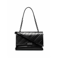 Off-White Bolsa tiracolo com listras diagonais - Preto