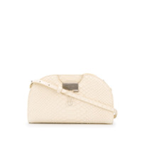 Off-White Bolsa transversal com efeito pele de crocodilo - Neutro