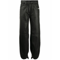 Off-White Calça jeans cintura média com amarração no tornozelo - Preto