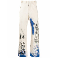 Off-White Calça jeans com estampa gráfica - Branco