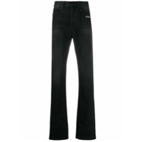 Off-White Calça jeans com listras diagonais - Preto