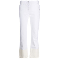 Off-White Calça jeans midi com barra contrastante - Branco