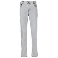 Off-White Calça jeans skinny com estampa - Cinza