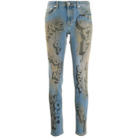 Off-White Calça jeans skinny com estampa gráfica - Azul