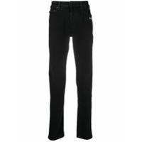 Off-White Calça jeans skinny com listra diagonal - Preto