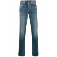 Off-White Calça jeans slim com efeito desbotado - Azul