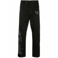 Off-White Calça reta com estampa The Kiss - Preto